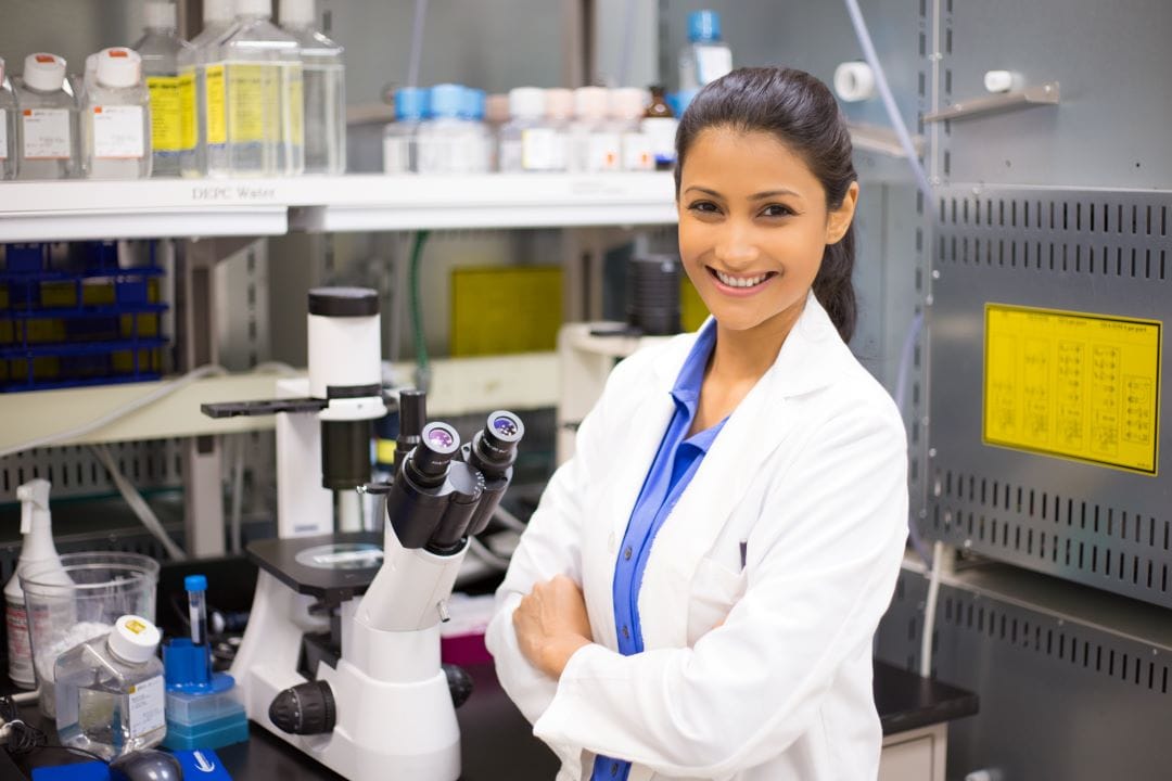 scientist in lab production room